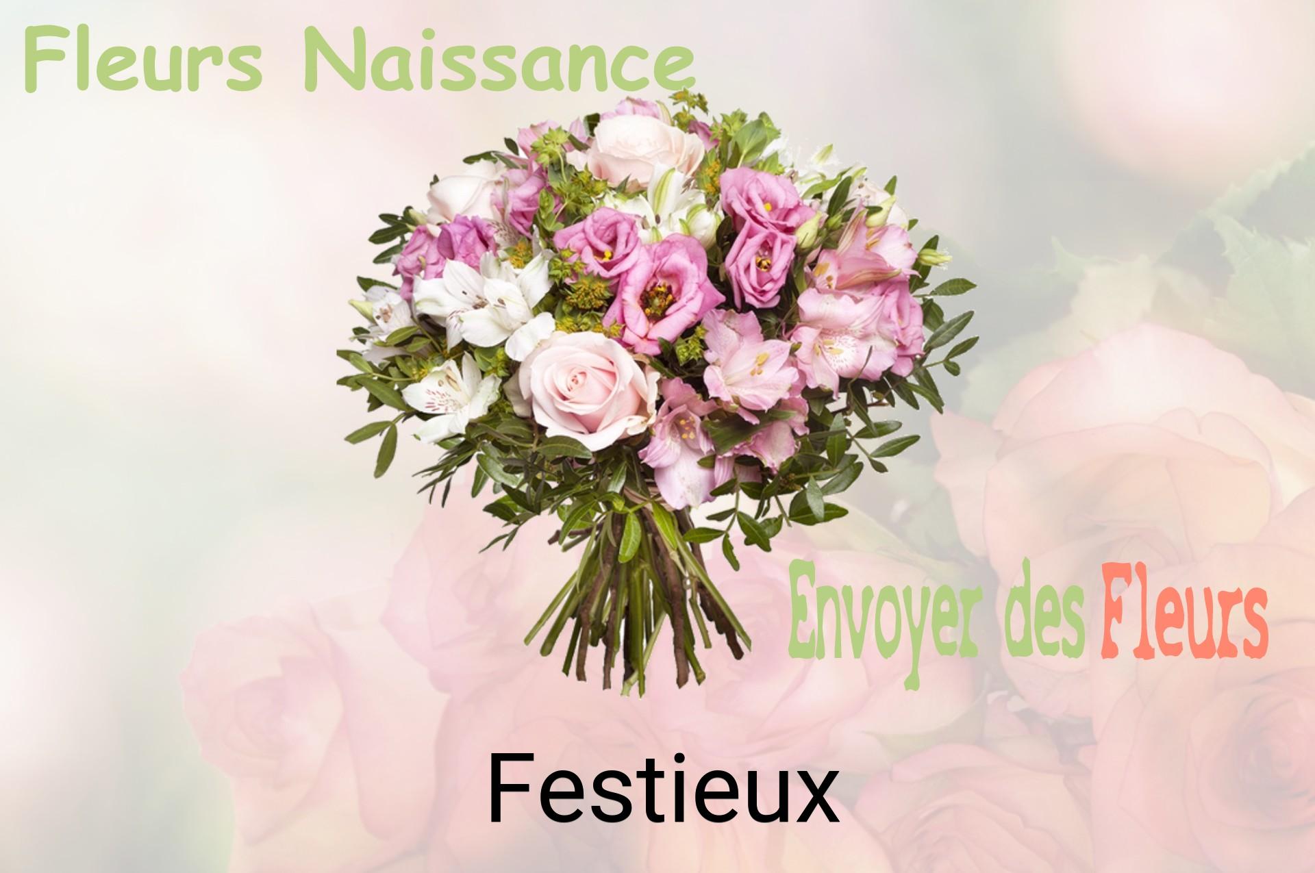 Bouquet de fleurs de naissance livré à Festieux